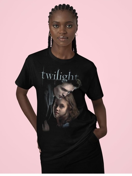 Twilight Tops - Twilight T Shirt Ed and Bella Adult Short Sleeve T Shirts  Movies Graphic Tees